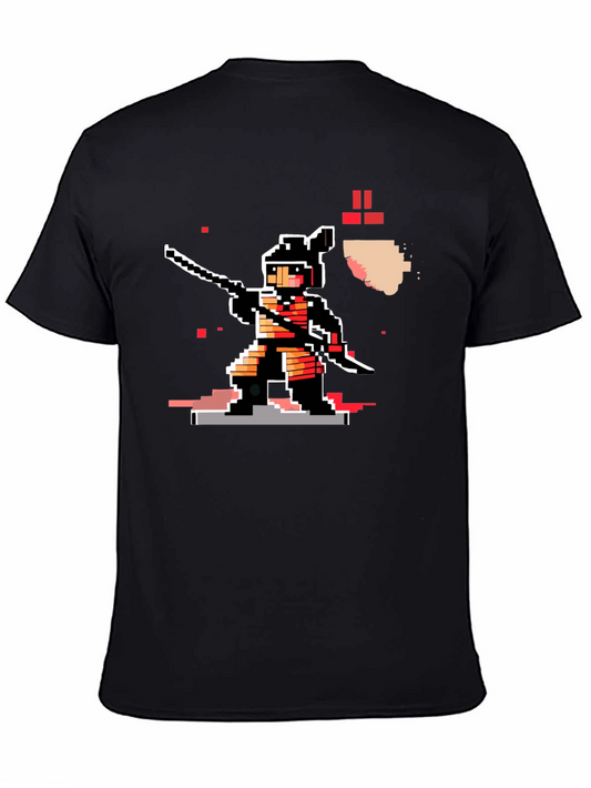 Camiseta Negra Ninja Pixel Art Retro