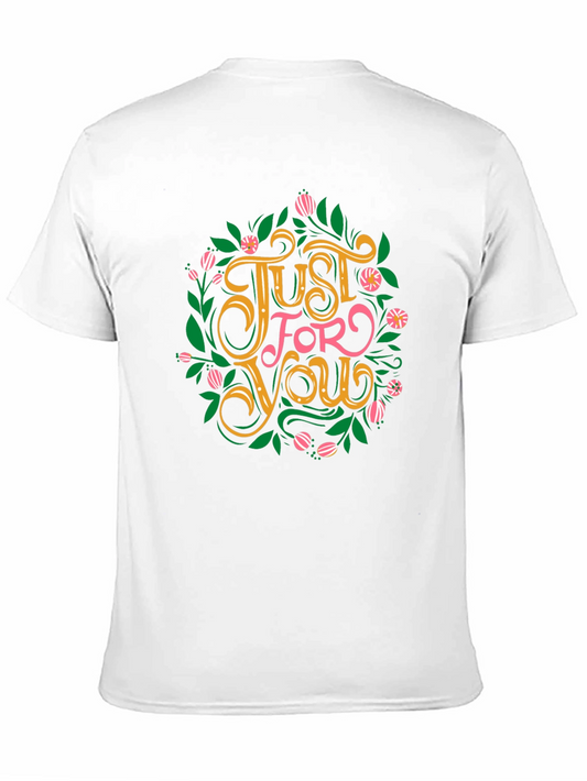 Camiseta Negra con Diseño Floral Just For You