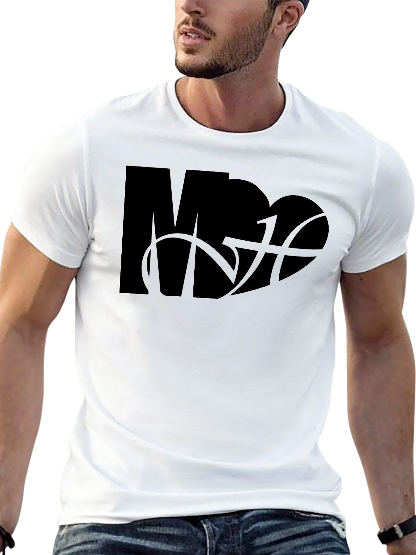 Camiseta Negra Hombre Diseño MDA Baloncesto