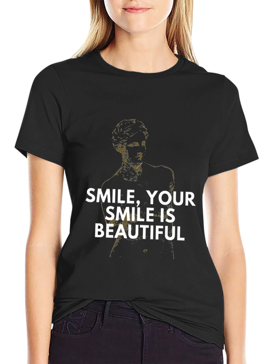 Camiseta Negra Sonríe Tu Sonrisa Es Hermosa
