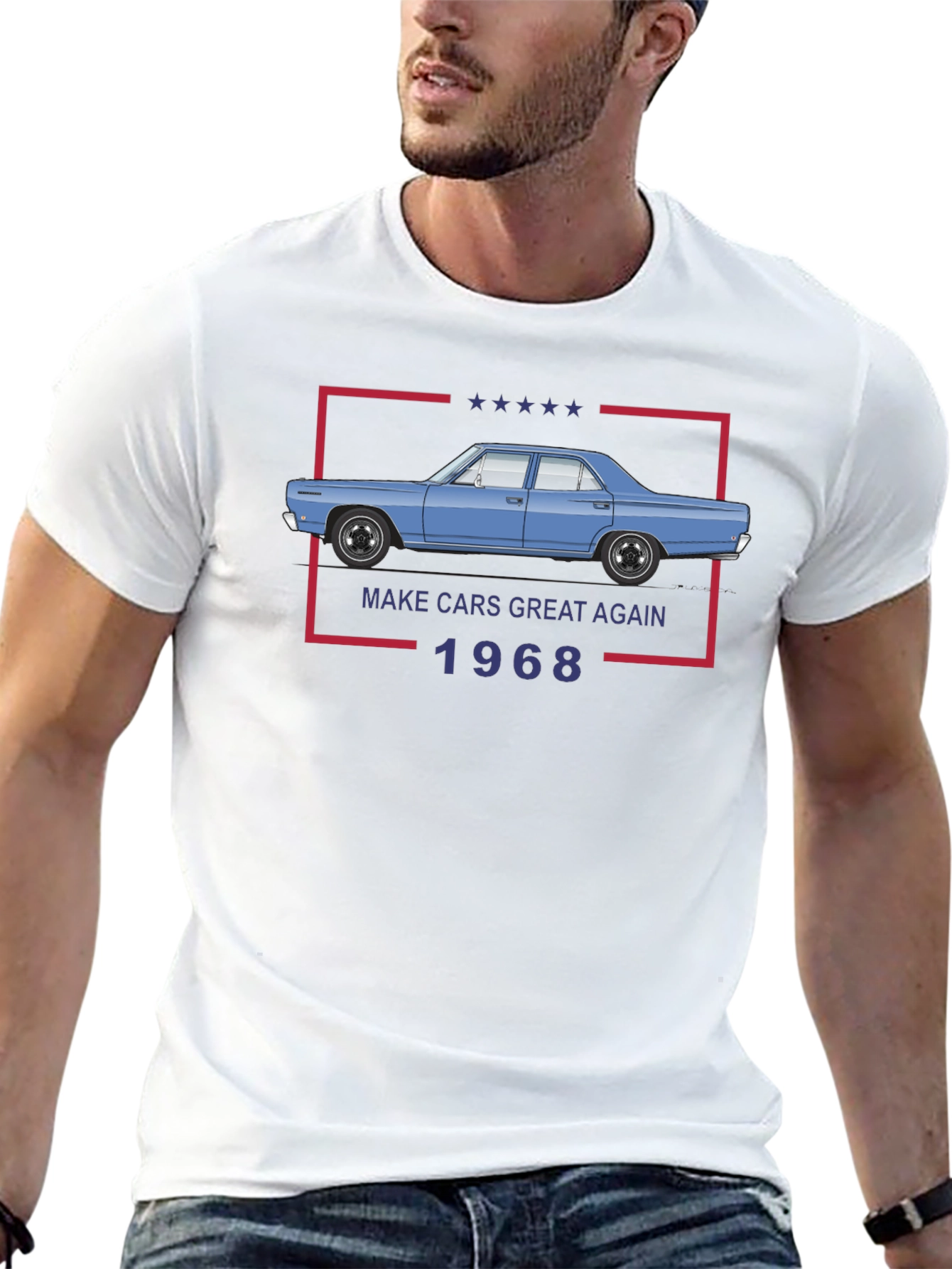 Camiseta Negra: Coches Clásicos 1968