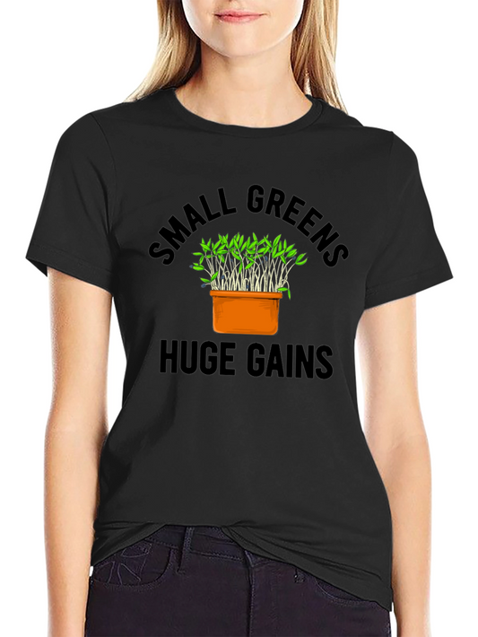 Camiseta Negra Small Greens Huge Gains Hombre