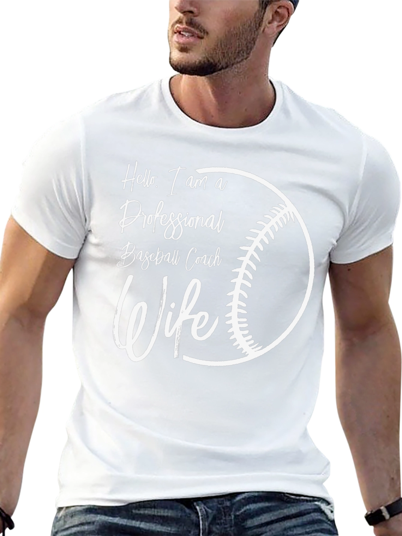 Camiseta Negra Esposa de Entrenador de Béisbol Profesional