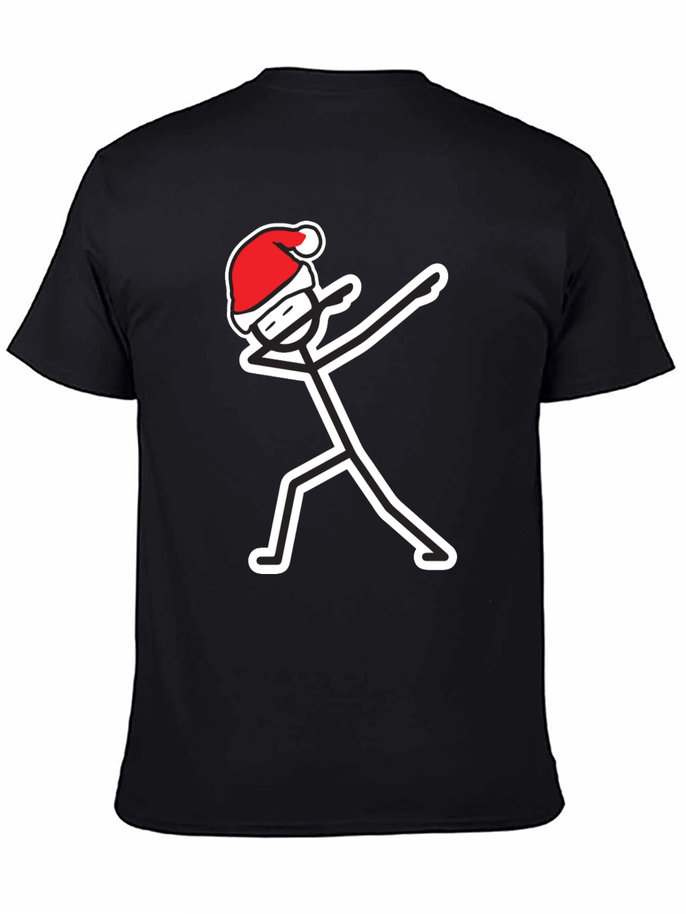 Camiseta Negra con Diseño Navideño Dab