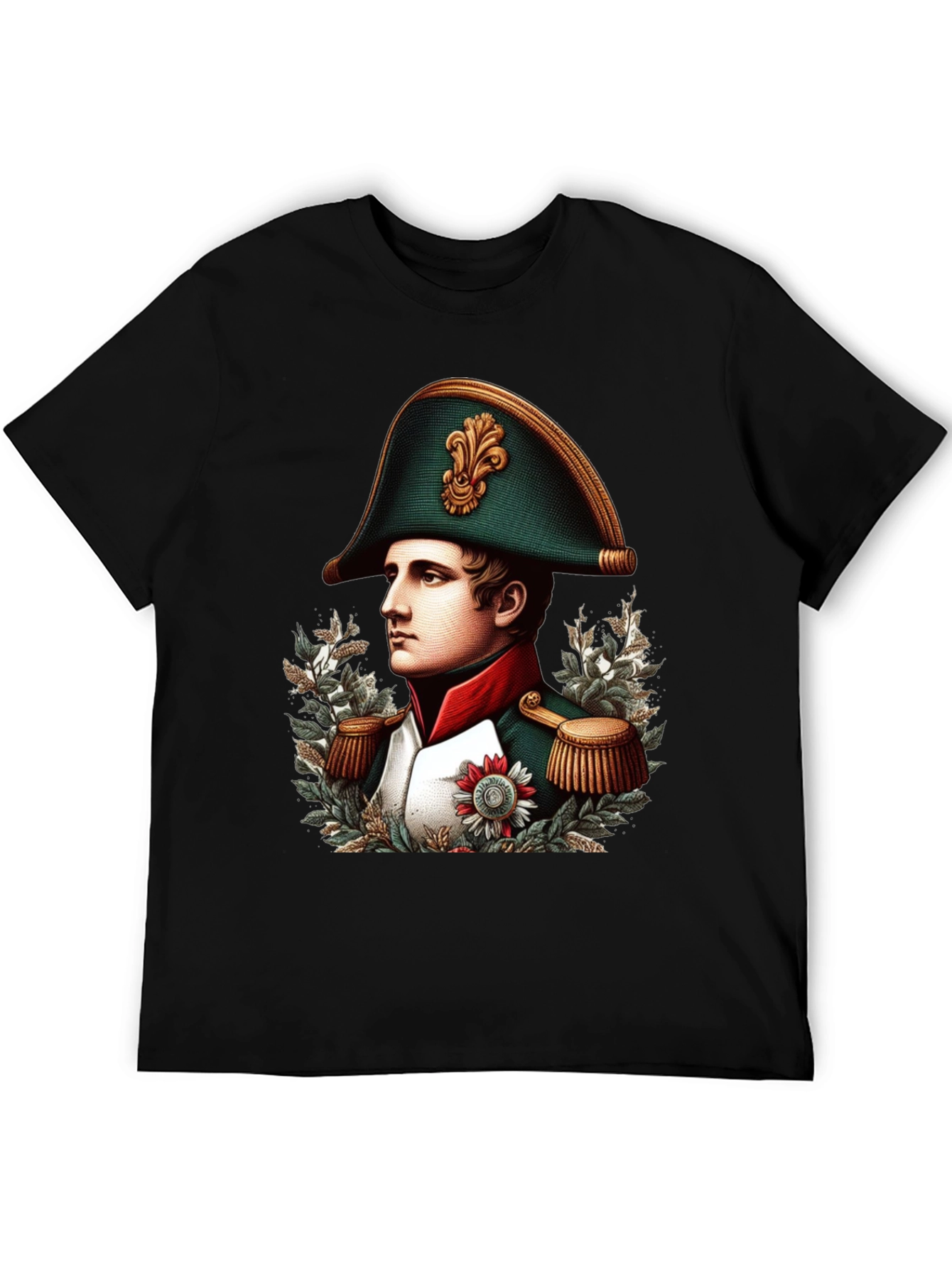 Camiseta Negra Napoleón Bonaparte Diseño Gráfico