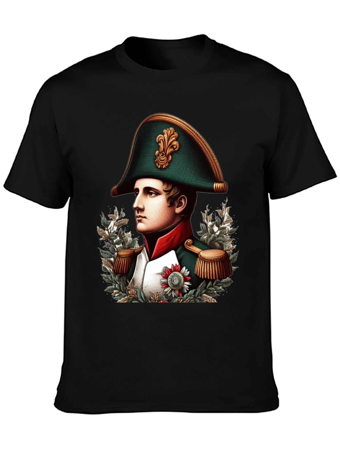 Camiseta Negra Napoleón Bonaparte Diseño Gráfico