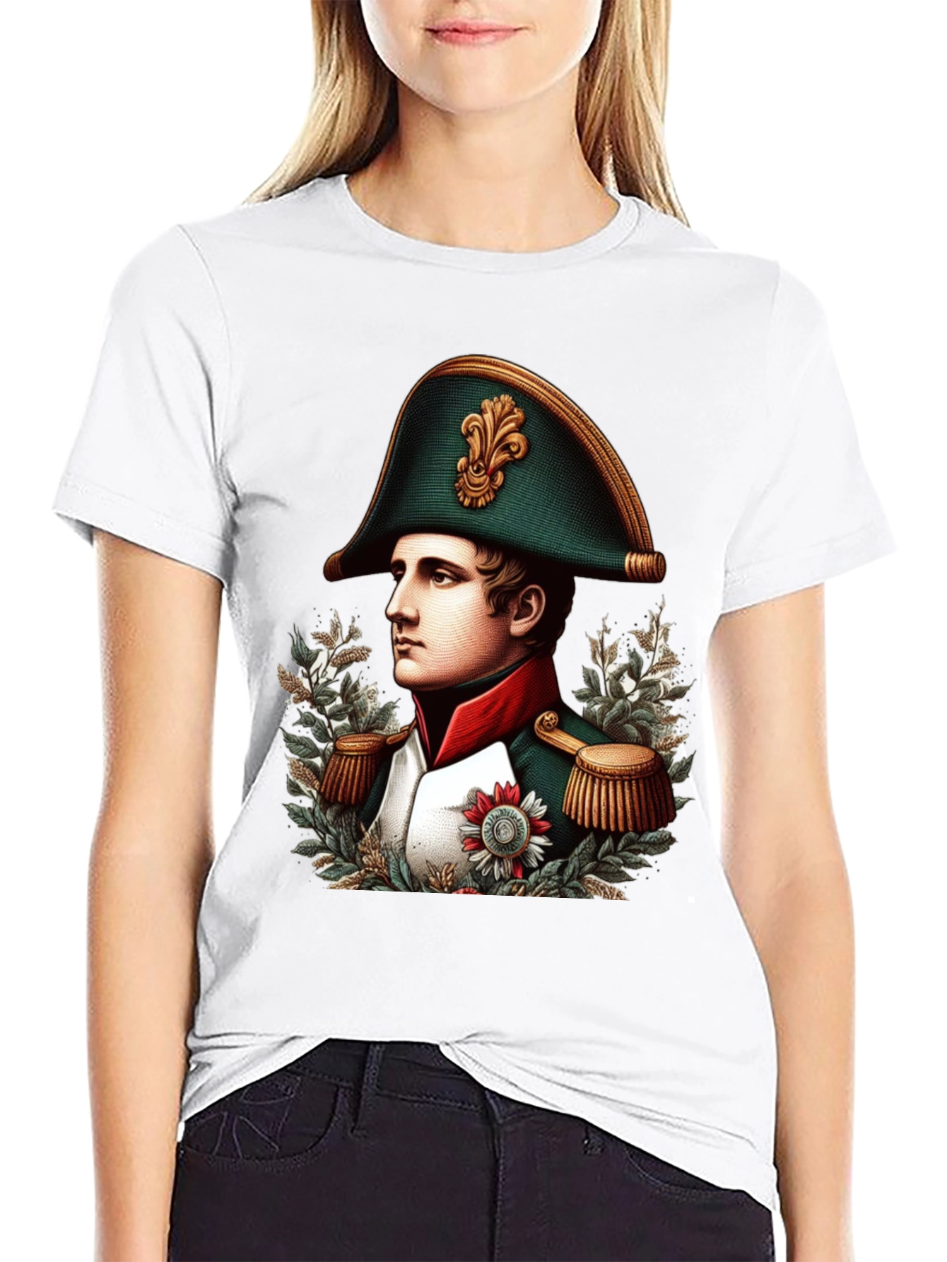 Camiseta Negra Napoleón Bonaparte Diseño Gráfico