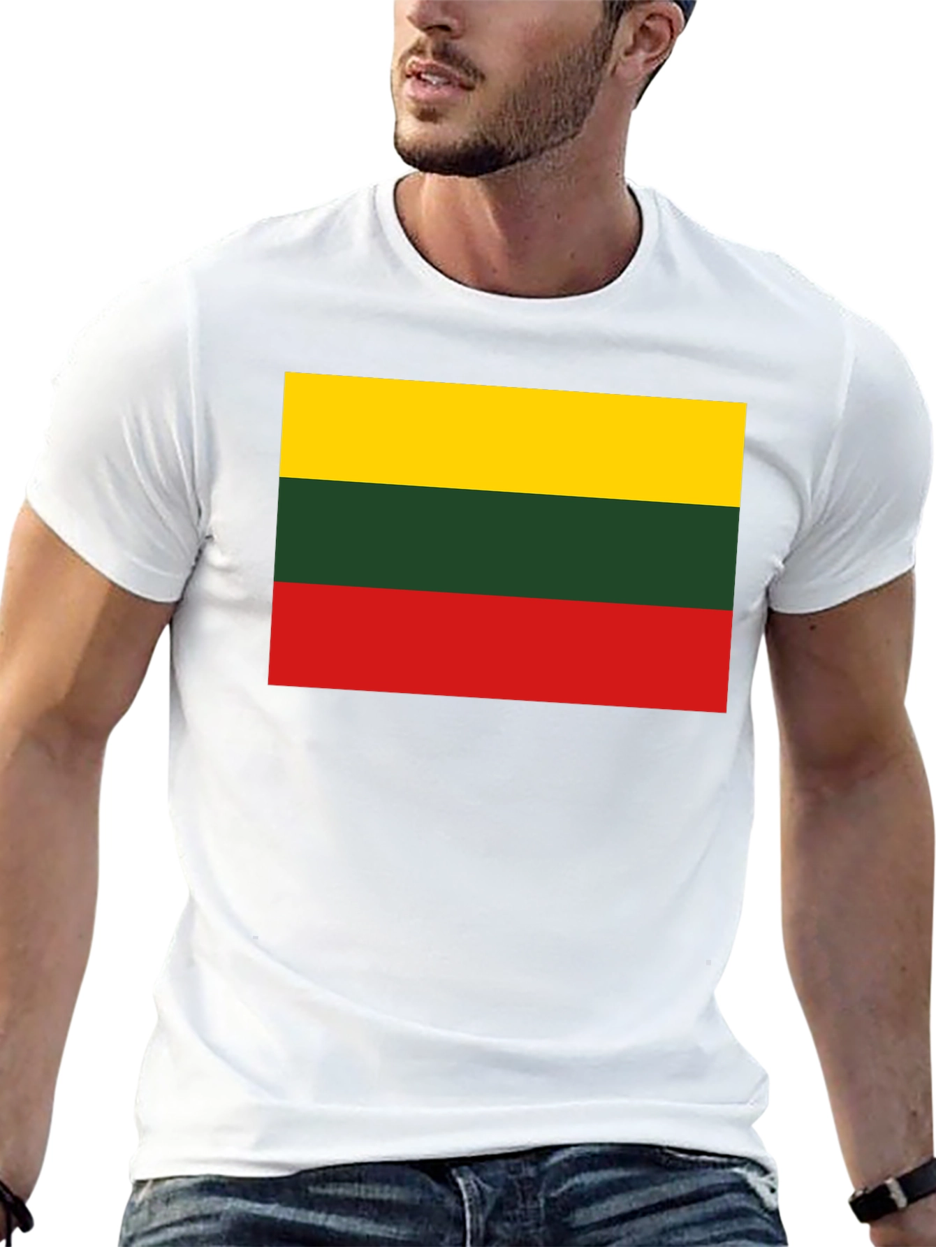 Camiseta Negra con Bandera de Lituania