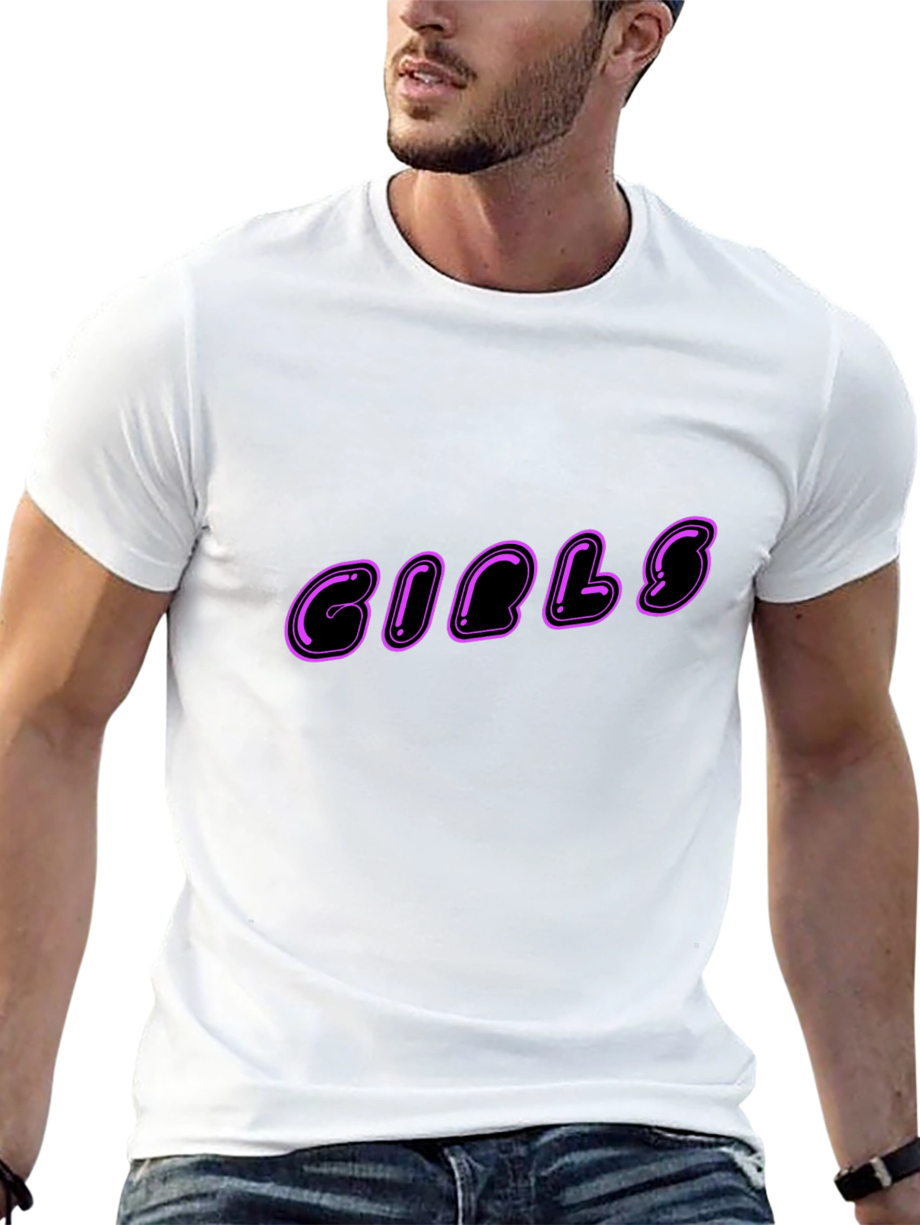 Camiseta Negra Estampada GIBLS