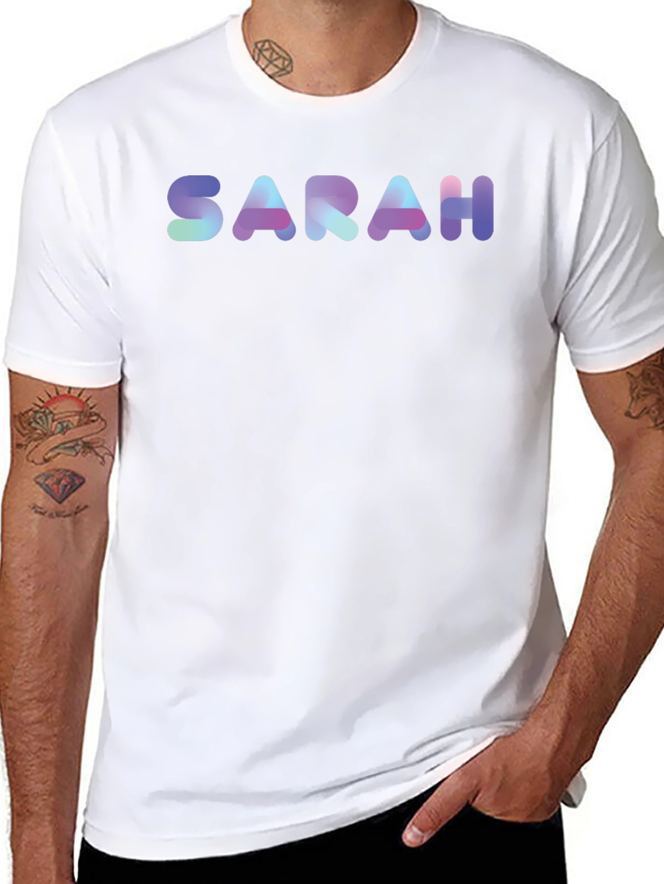 Camiseta Negra Personalizada SARAH Degradado