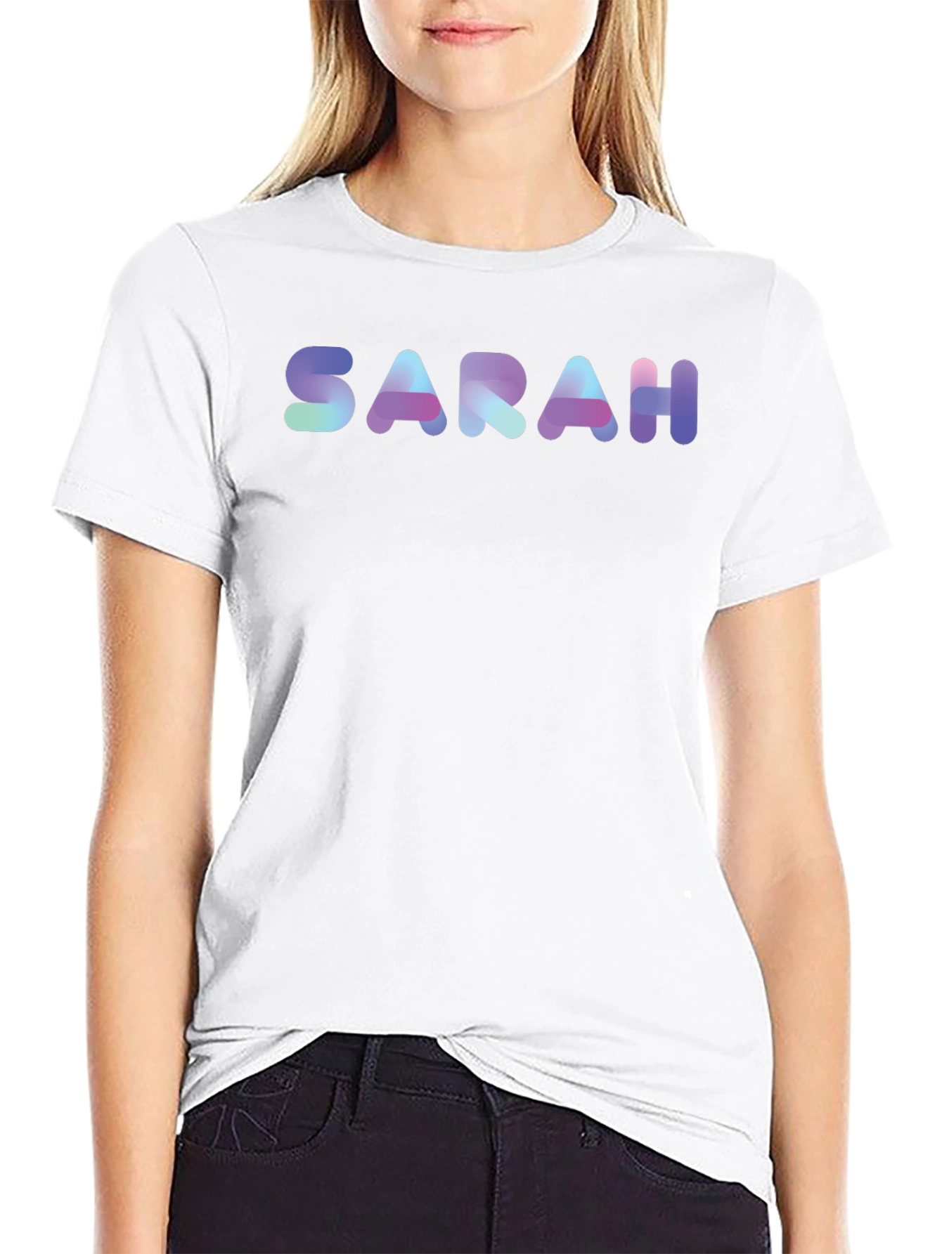 Camiseta Negra Personalizada SARAH Degradado