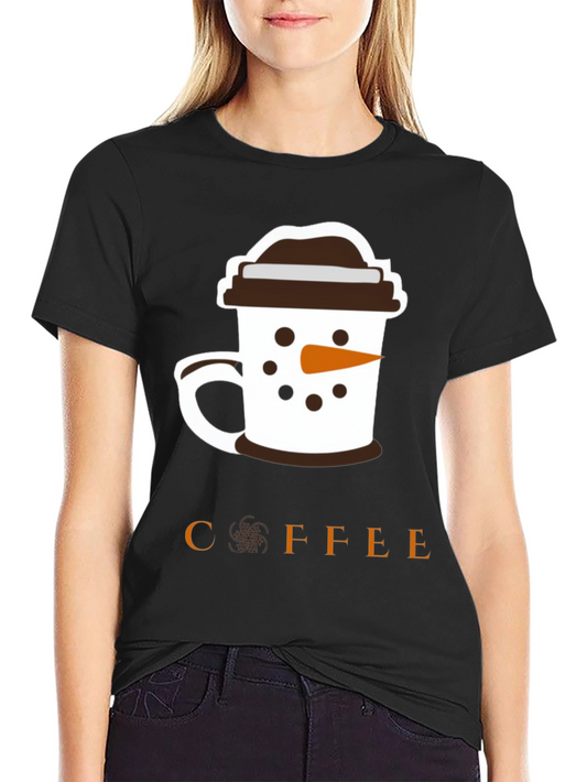 Camiseta Negra Coffee Snowman