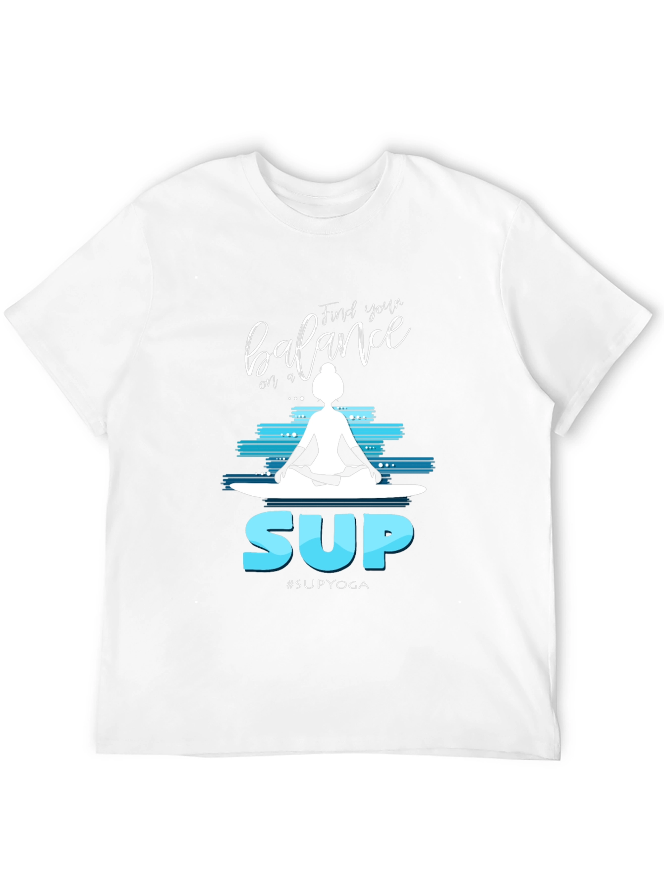 Camiseta Negra Estampada Yoga SUP para Hombre