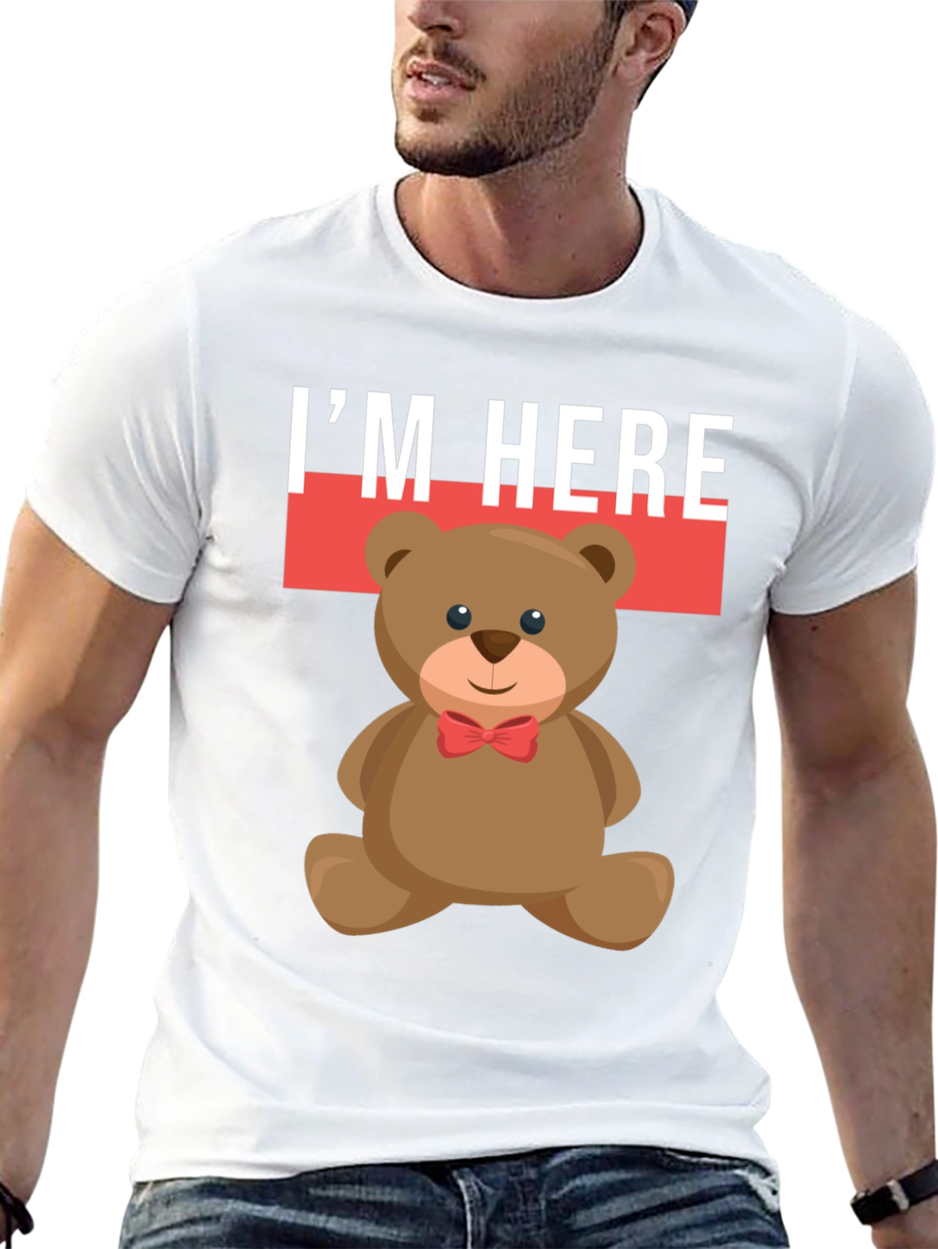 Camiseta Oso Teddy: Estoy Aquí - Estilo Casual