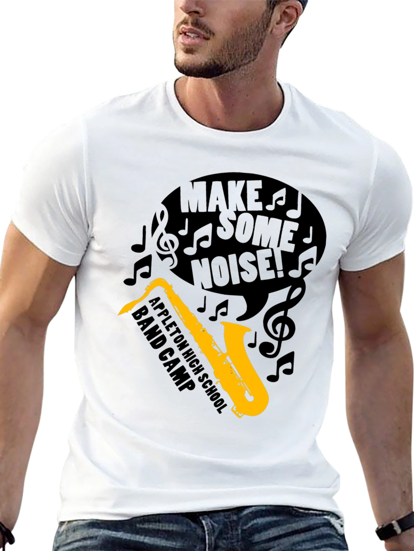 Camiseta Negra Banda Música Escolar Haz Ruido