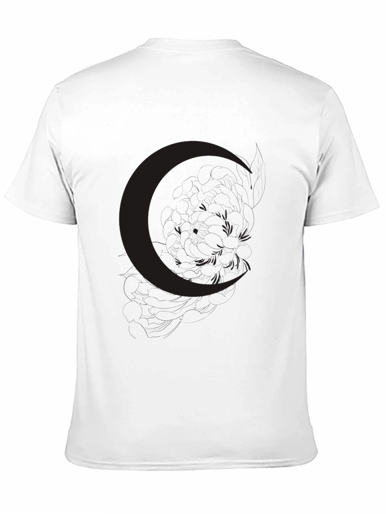 Camiseta Negra Luna Estilo Casual Hombre