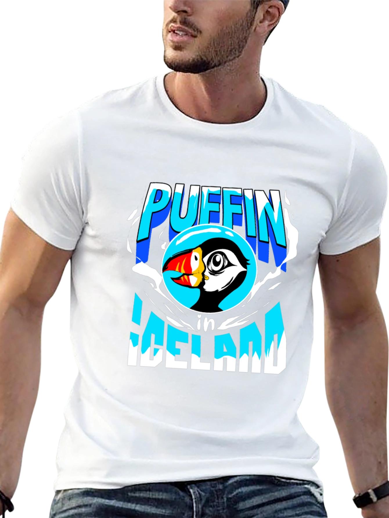 Camiseta Negra Puffin in Iceland