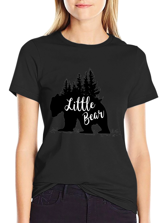 Camiseta Negra Oso Bosque - Estilo y Naturaleza