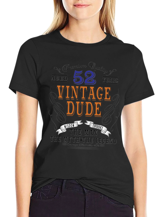 Camiseta Vintage Dude 52 Años Premium