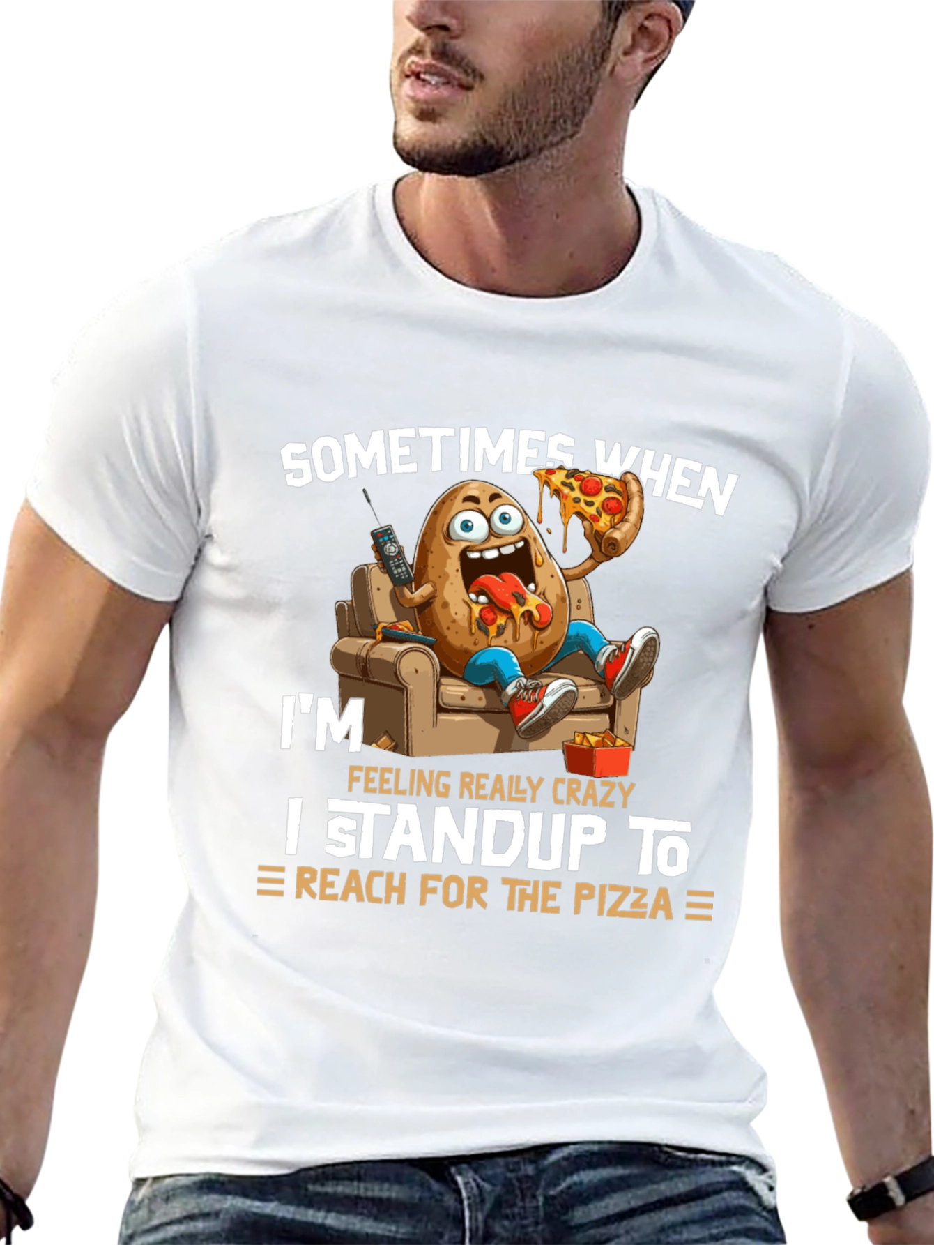 Camiseta Negra: Papa Adicto a la Pizza