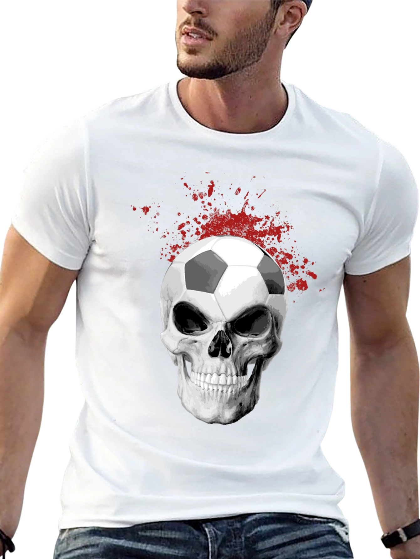 Camiseta Calavera Fútbol para Hombre