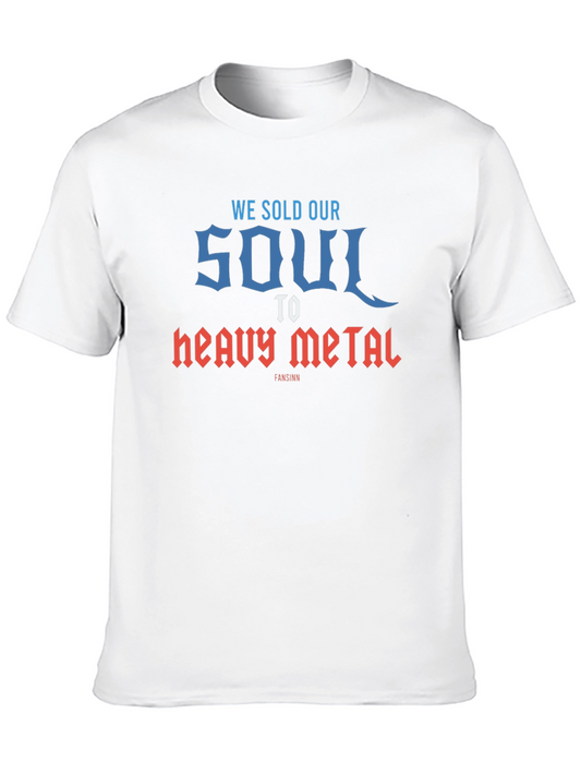 Camiseta Negra con Estampado Rock Soul to Heavy Metal