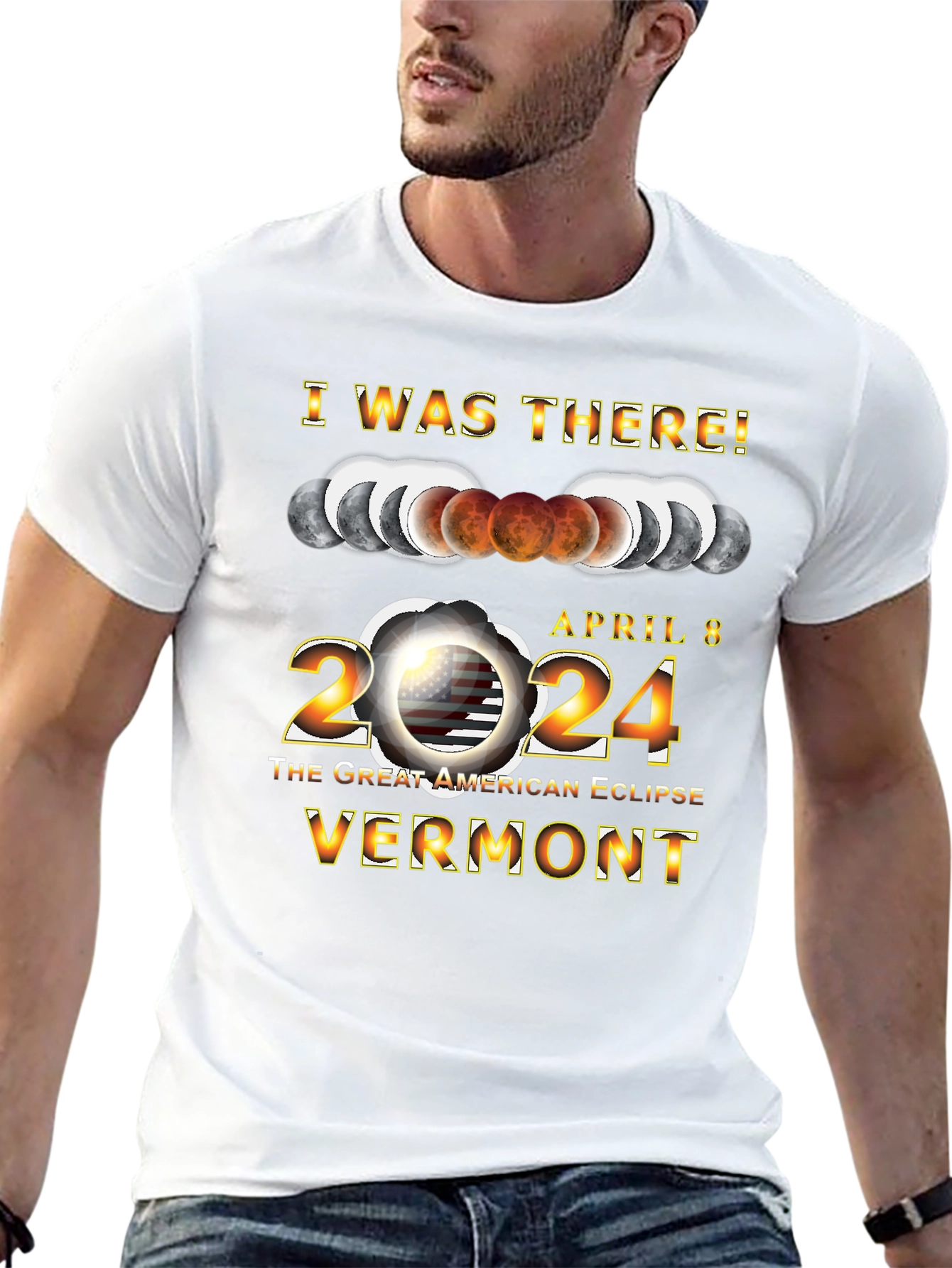 Camiseta Eclipse Solar Vermont 2024 - ¡Yo Estuve Ahí!