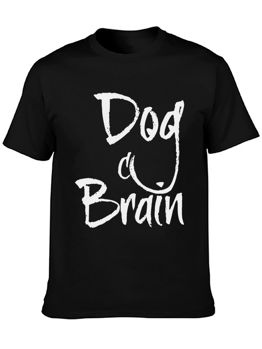 Camiseta Negra Cerebro de Perro Casual