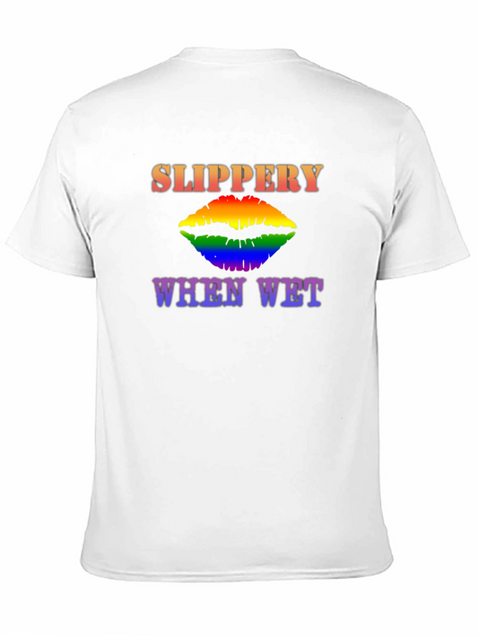 Camiseta Negra Slippery When Wet LGBT