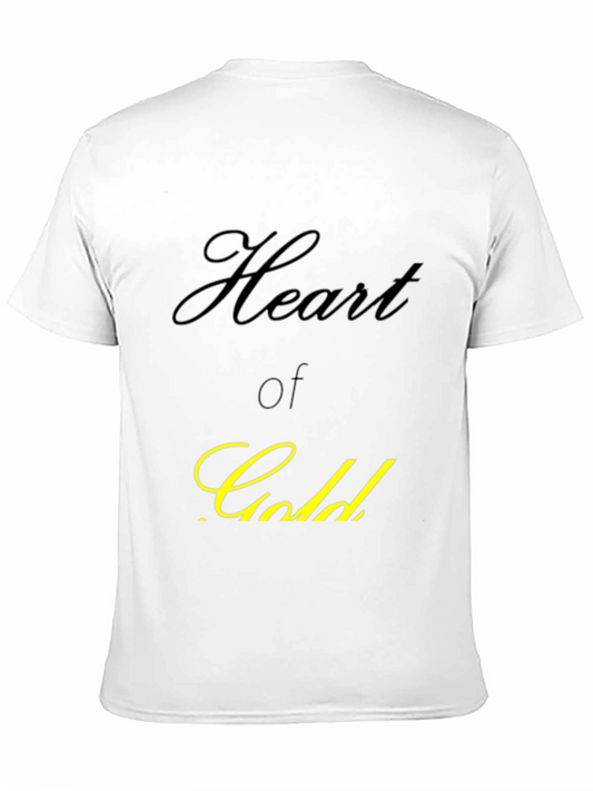 Camiseta Negra Corazón de Oro Elegante para Hombre