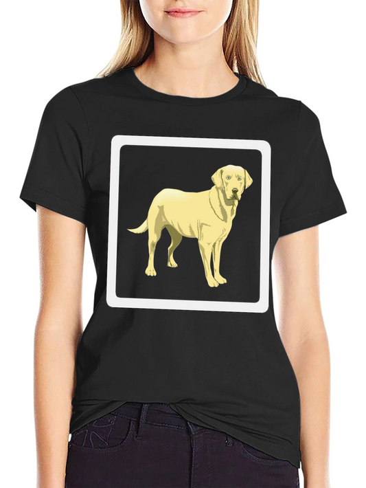 Camiseta Negra con Diseño de Labrador Amarillo