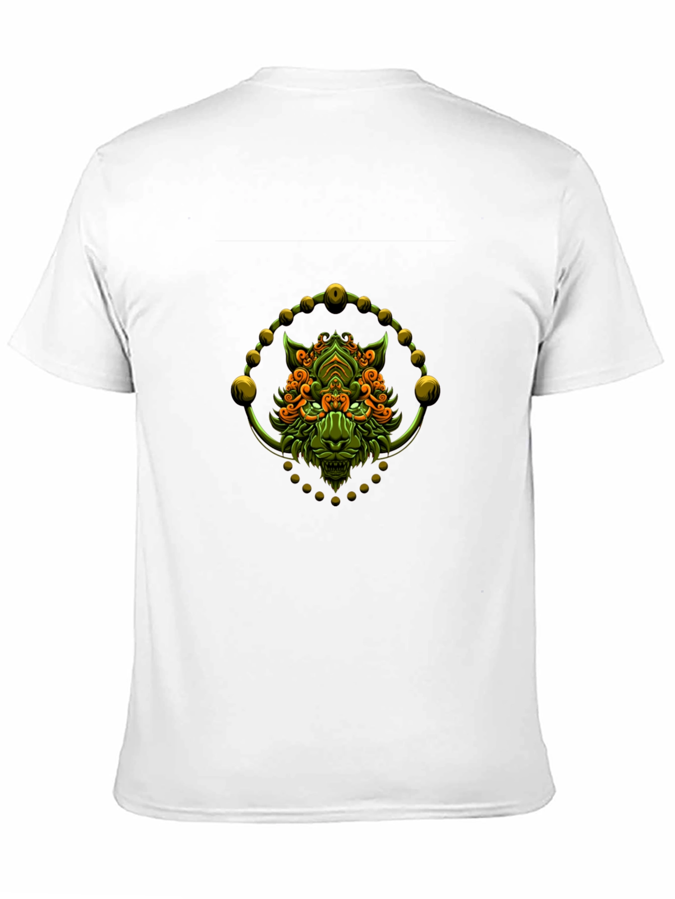 Camiseta Negra con Diseño de León Abstracto