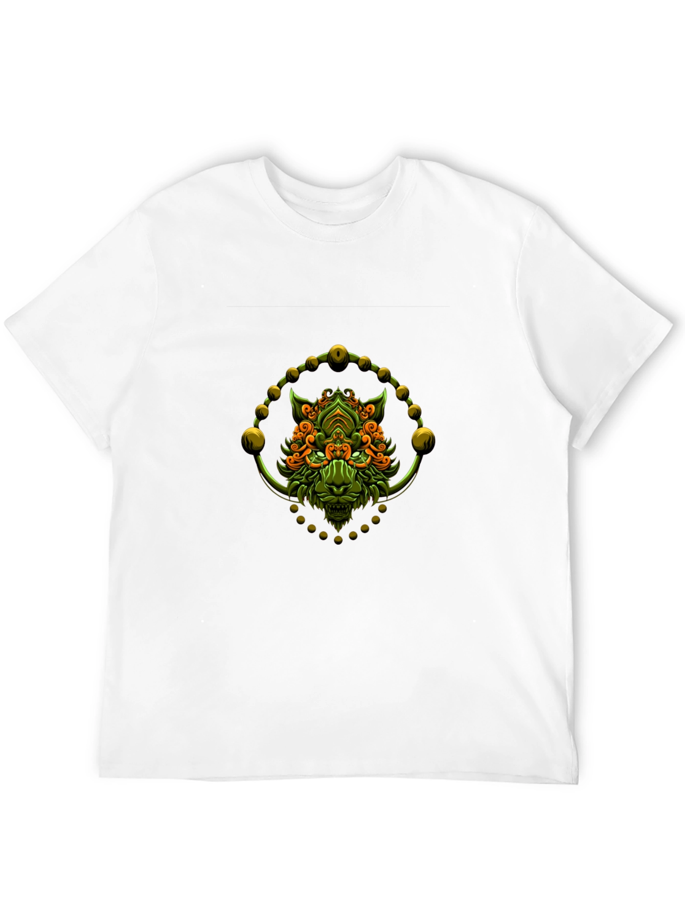 Camiseta Negra con Diseño de León Abstracto