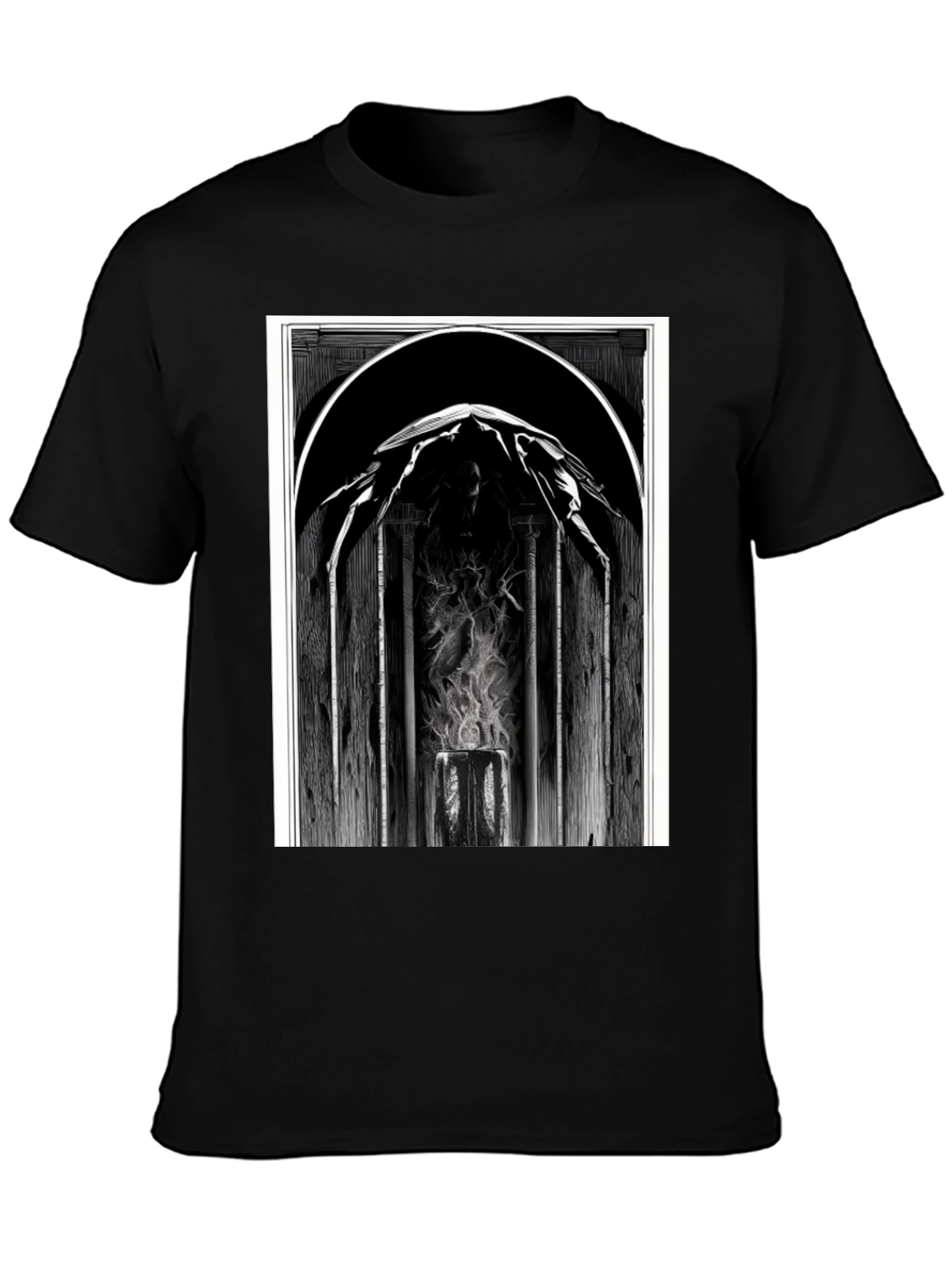 Camiseta Negra con Diseño Gótico