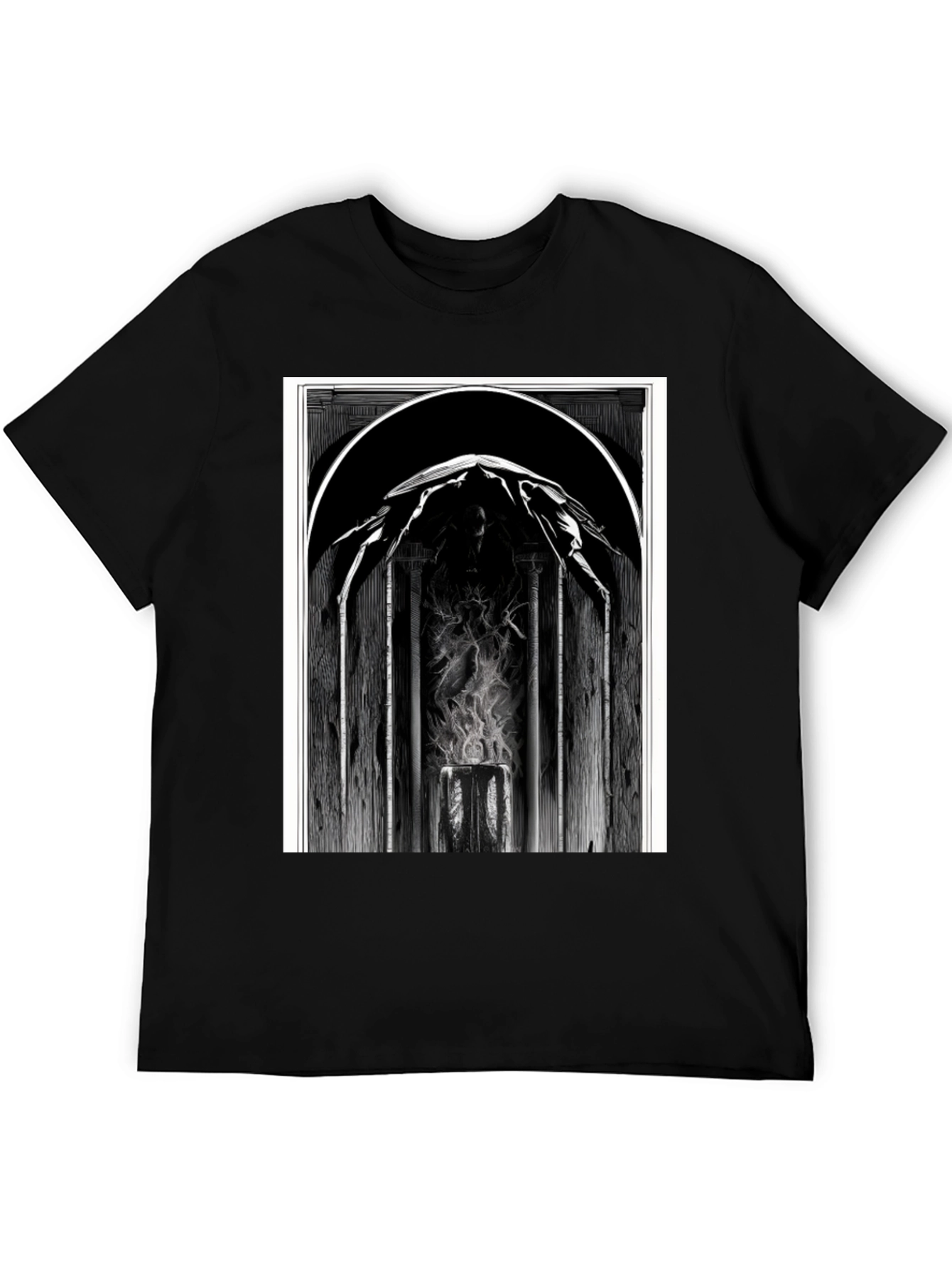 Camiseta Negra con Diseño Gótico