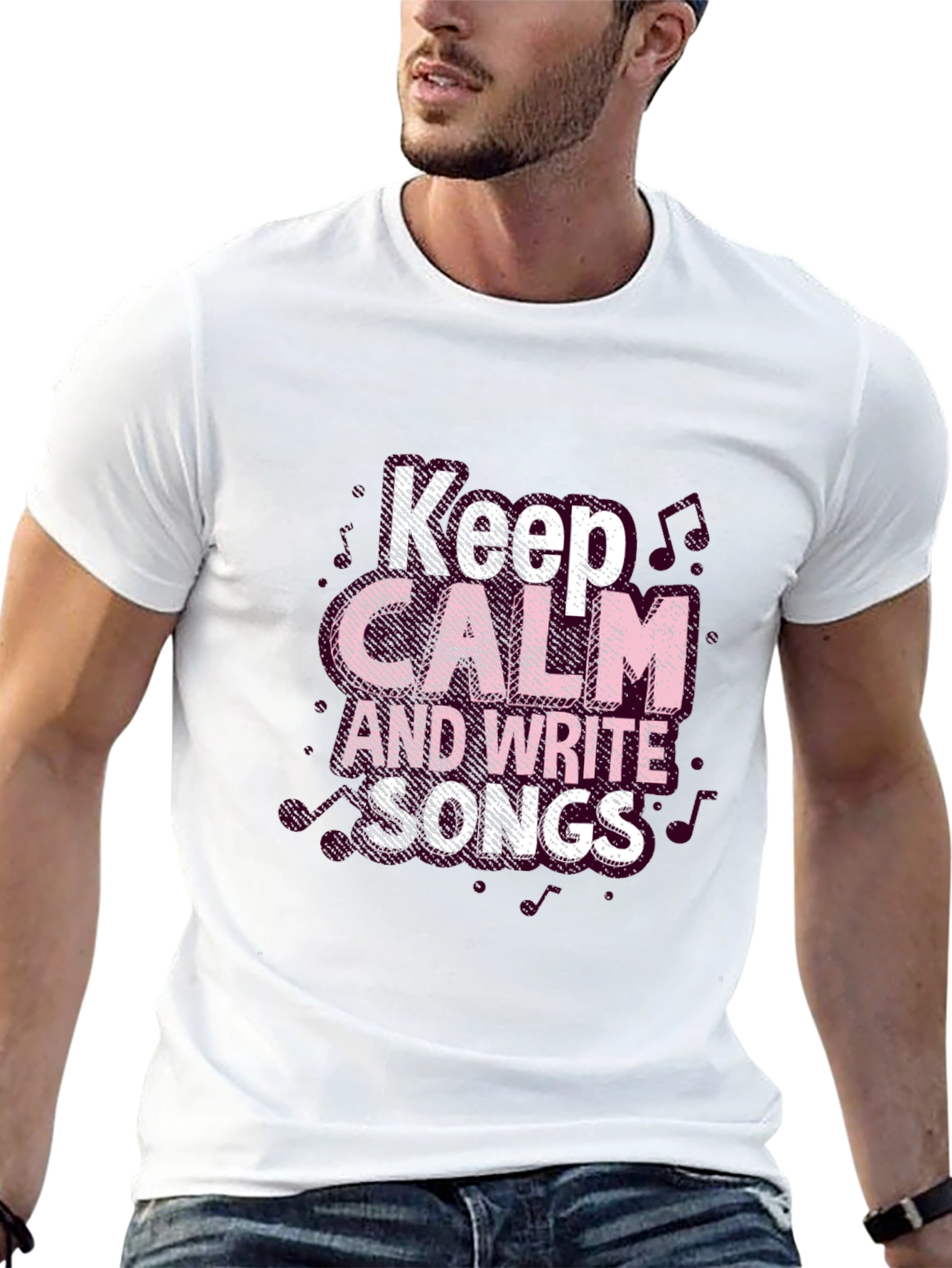 Camiseta Negra Keep Calm and Write Songs