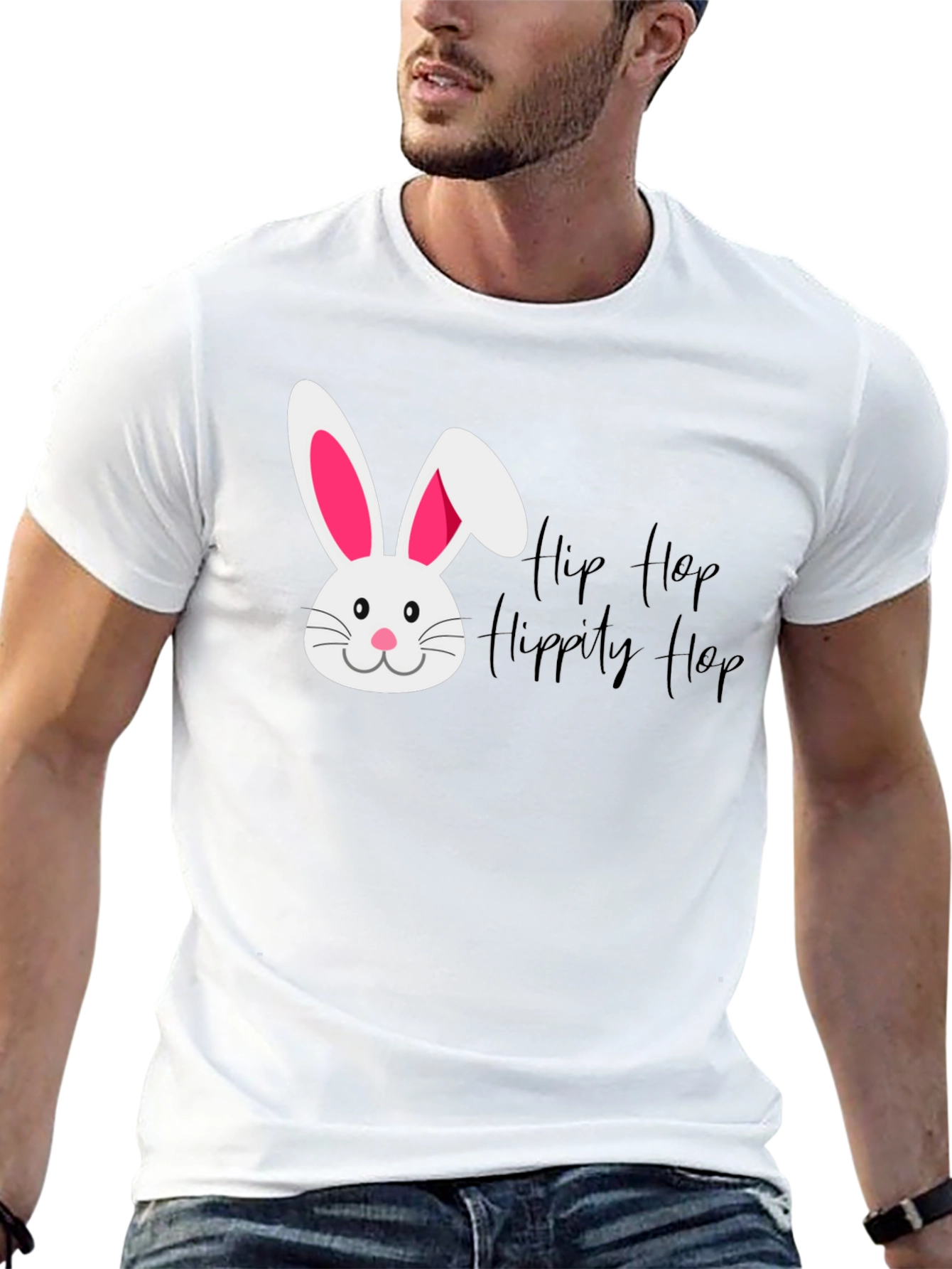 Camiseta Negra Conejo Hip Hop Hippity Hop Pascua