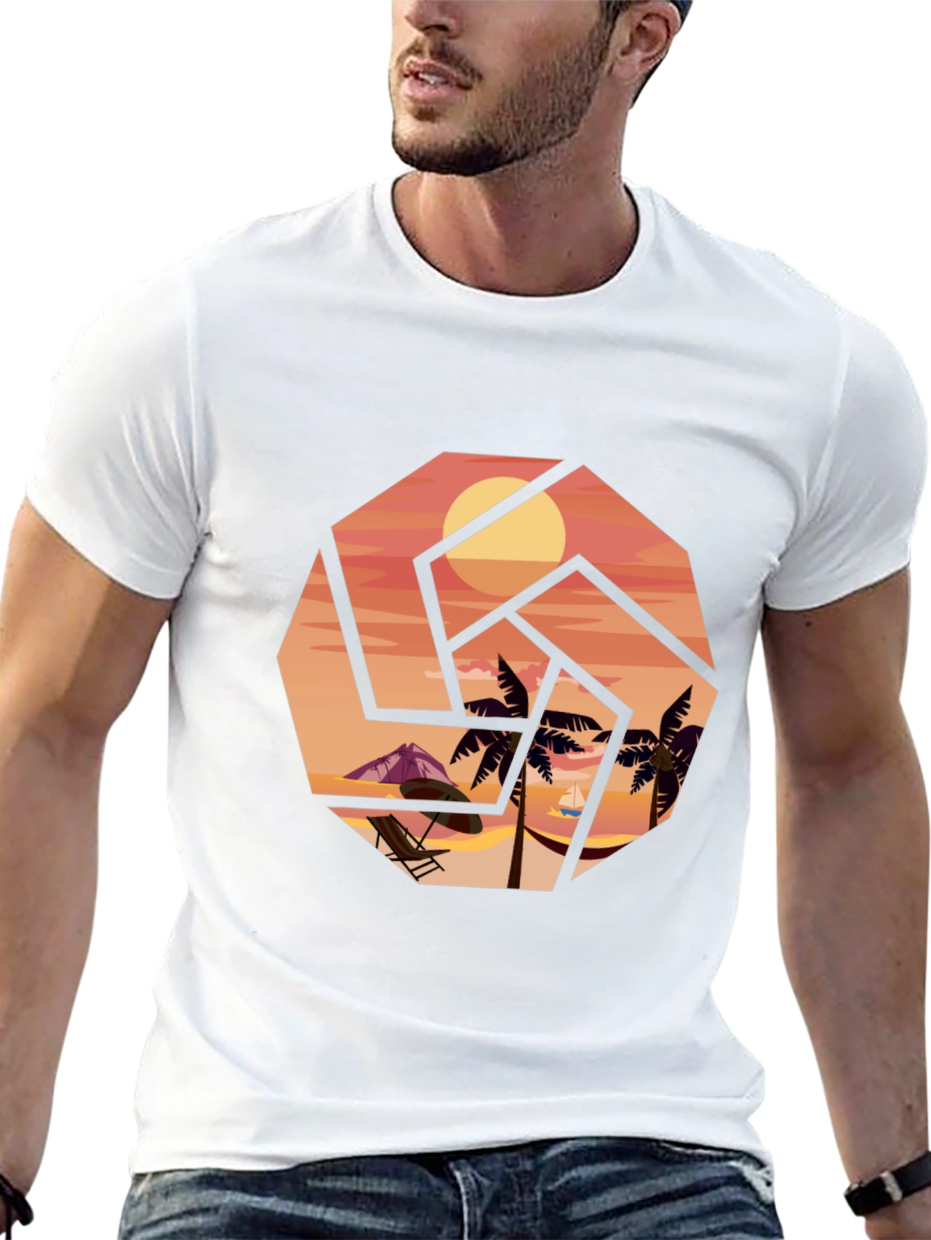 Camiseta Negra Sunset Beach