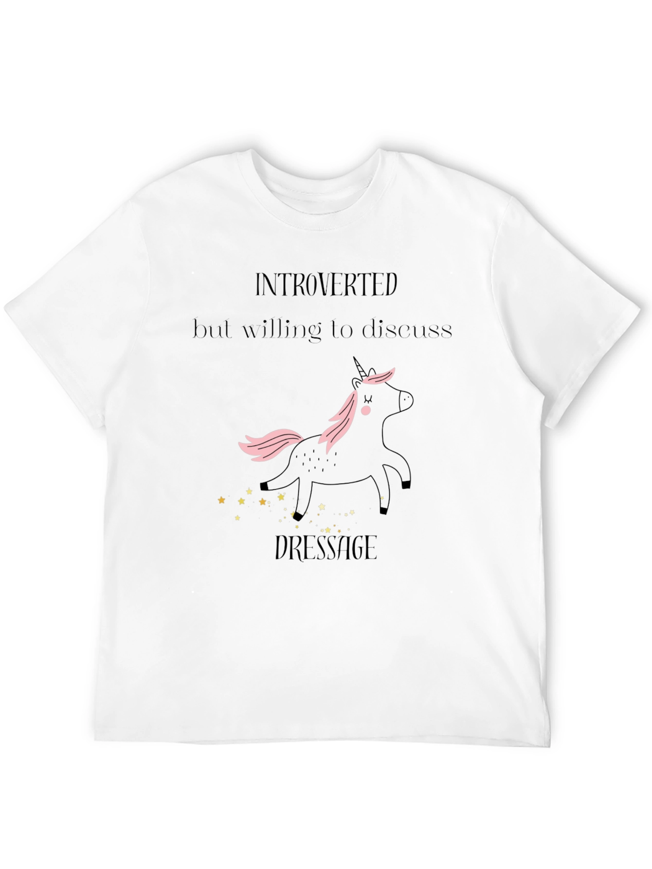 Camiseta Negra Unicornio Dressage Introvertido