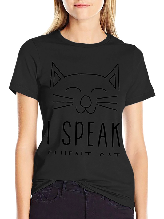 Camiseta Negra Hablo Cat Fluente Unisex