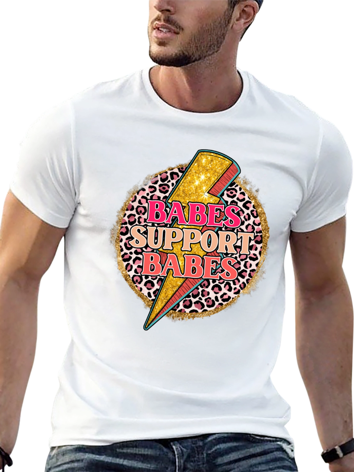 Camiseta Negra con Diseño Babes Support Babes