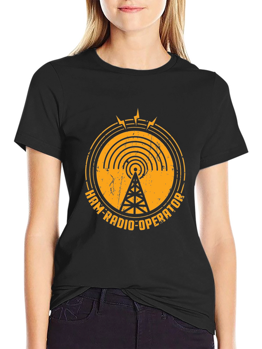 Camiseta Negra Ham-Radio-Operator - Diseño Retro
