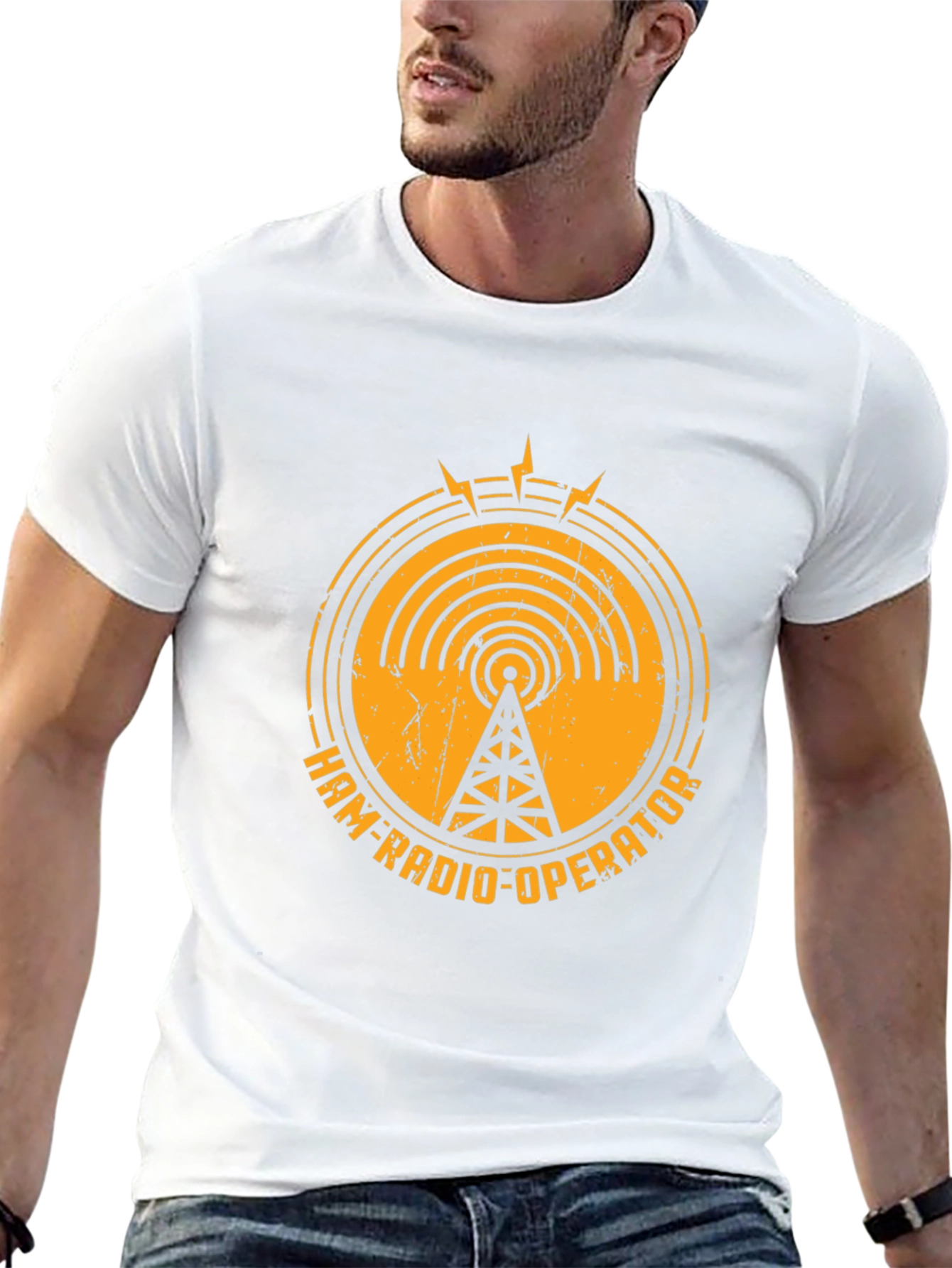 Camiseta Negra Ham-Radio-Operator - Diseño Retro