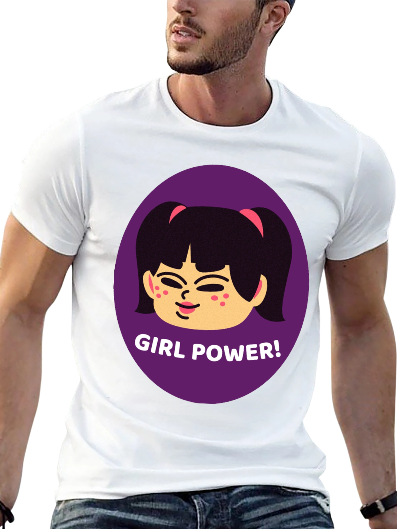 Camiseta Negra con Diseño de Girl Power