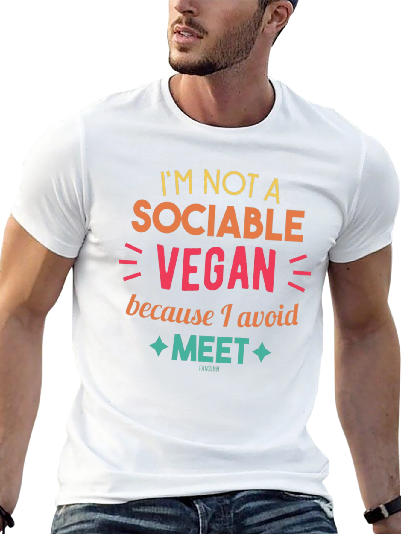 Camiseta Vegana Antisocial para Hombre