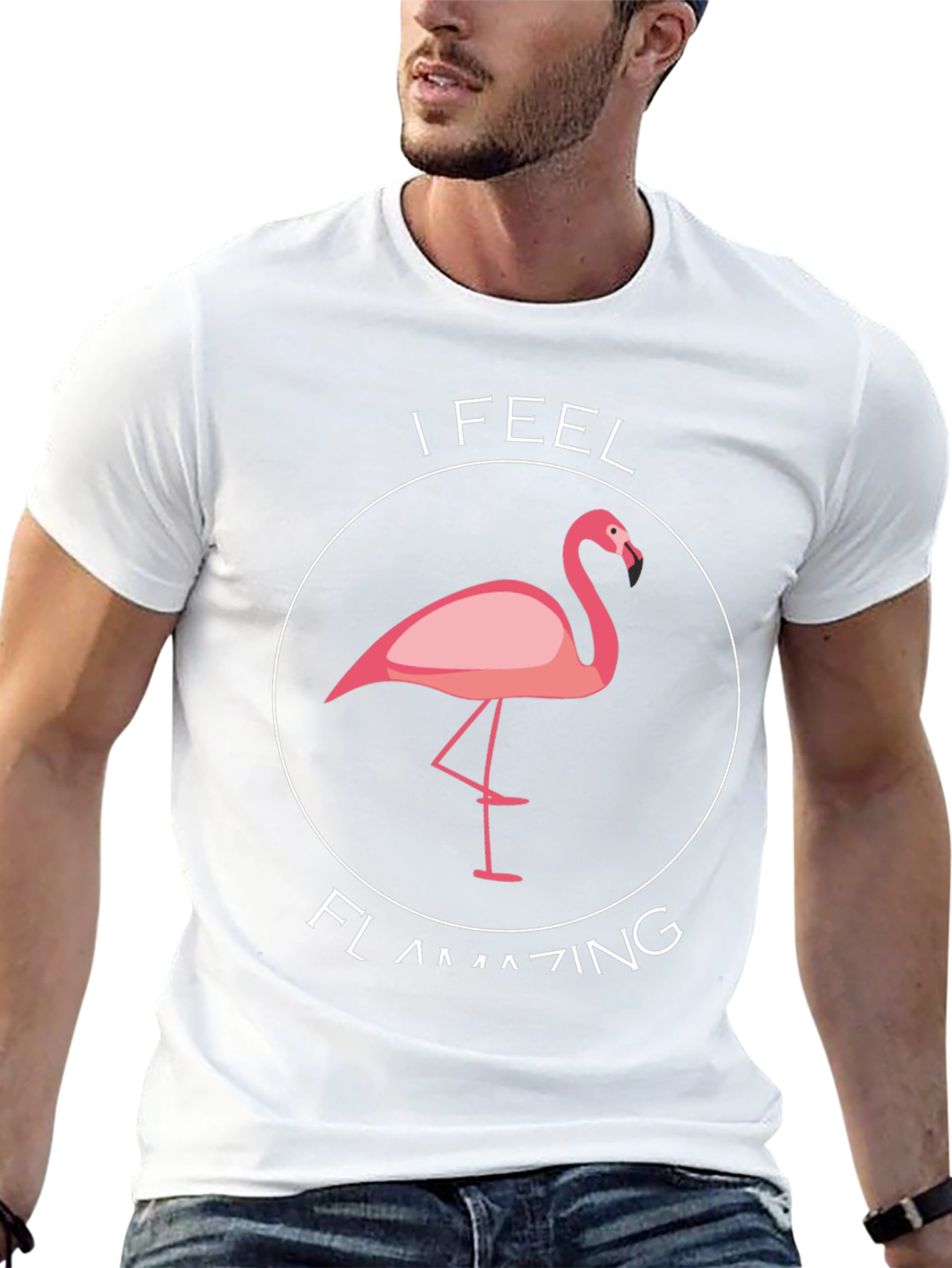 Camiseta Negra Flamingo Flamazing