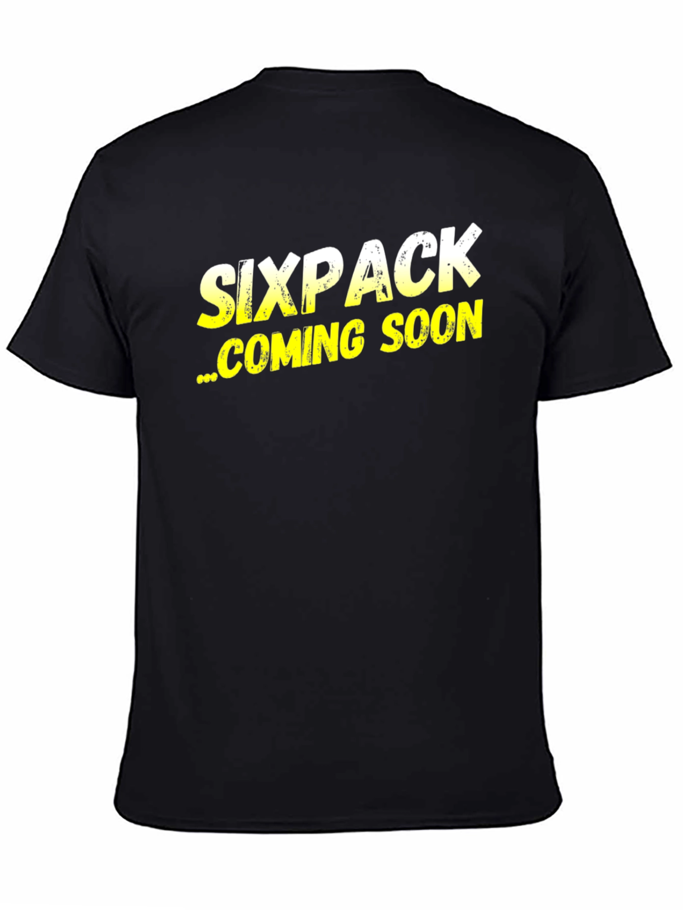 Camiseta Negra Sixpack Coming Soon Divertida