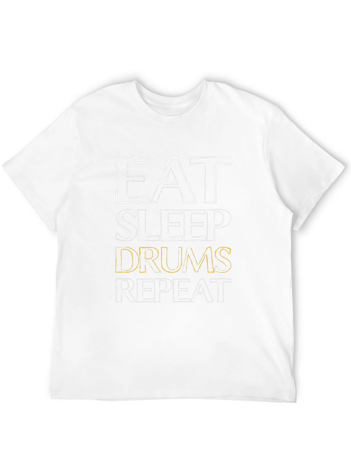 Camiseta Negra Eat Sleep Drums Repeat Unisex