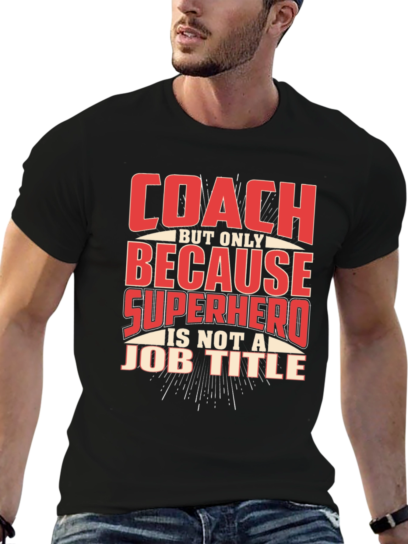 Camiseta Negra Coach Superhéroe