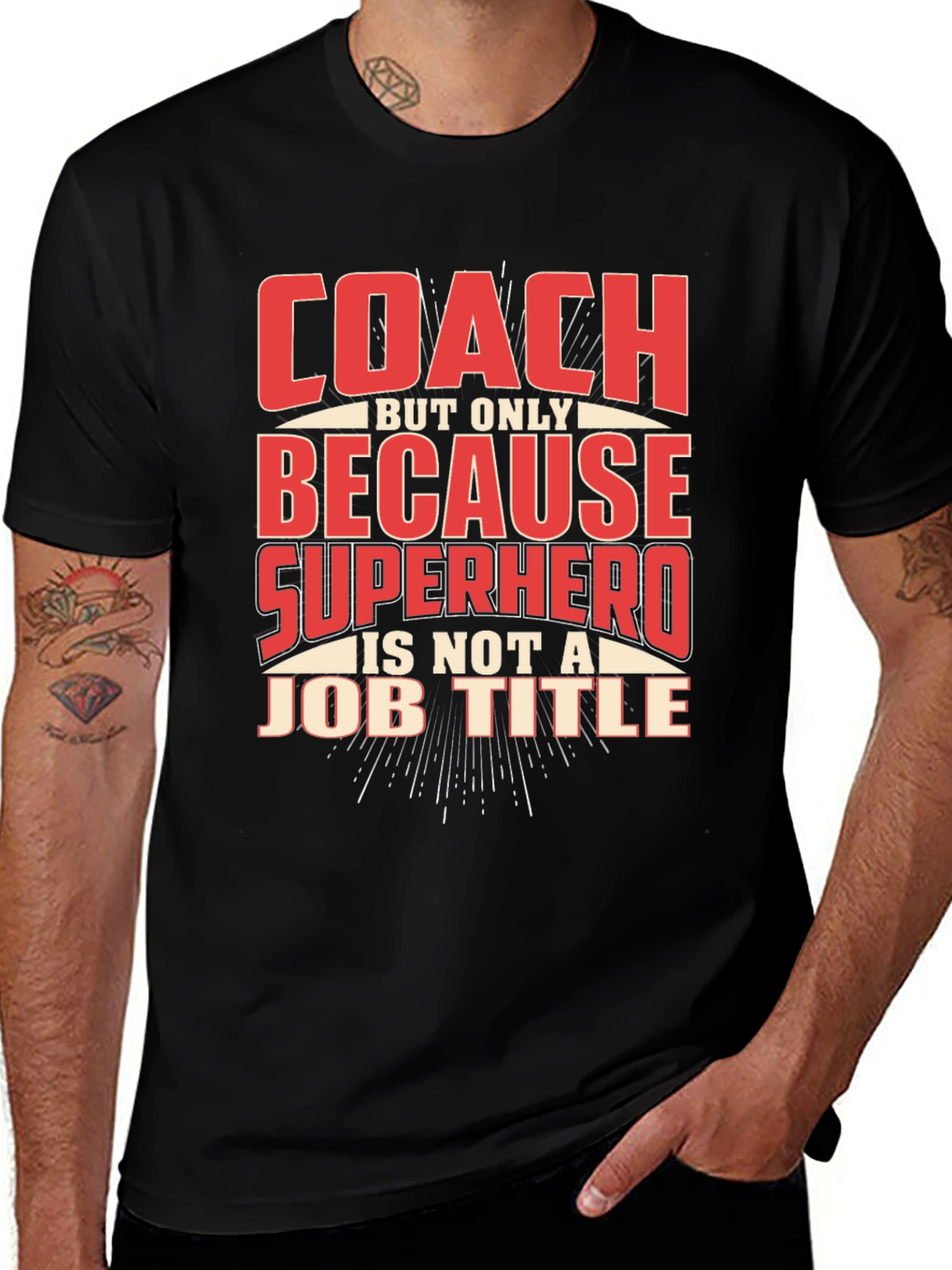 Camiseta Negra Coach Superhéroe
